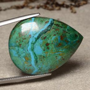 Chrysocolle Multicolore naturelle En forme de poire, 32.28 ct, Opaque