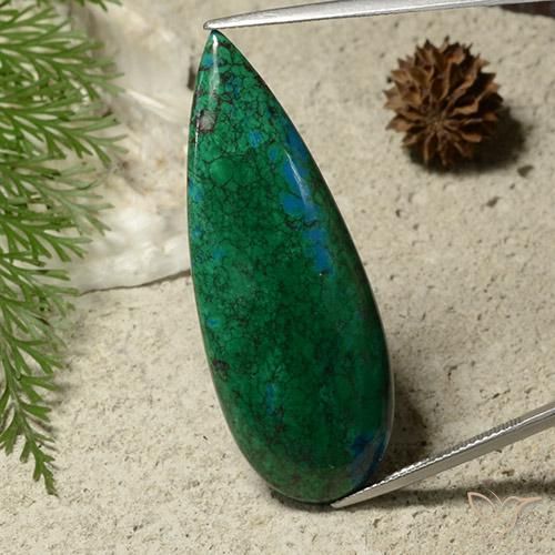 Chrysocolle Multicolore naturelle En forme de poire, 45.74 ct, Opaque