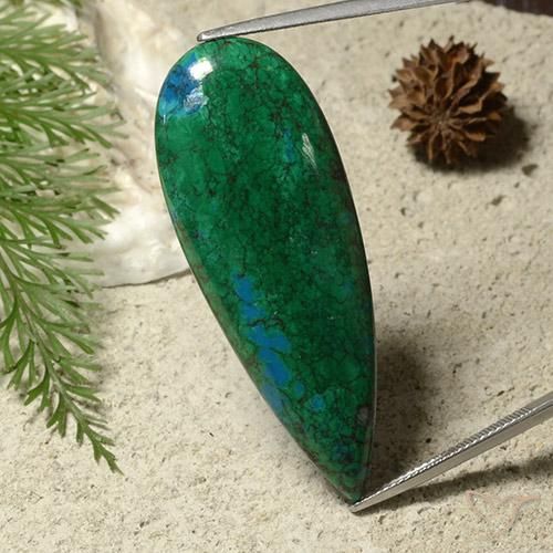 Chrysocolle Multicolore naturelle En forme de poire, 45.74 ct, Opaque