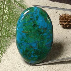 Chrysocolle Multicolore naturelle Coupe ovale, 114.71 ct, Opaque