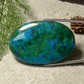 Chrysocolle Multicolore naturelle Coupe ovale, 114.71 ct, Opaque
