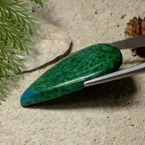 Chrysocolle Multicolore naturelle En forme de poire, 41.72 ct, Opaque