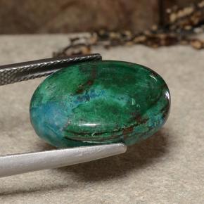 Chrysocolle multicolore naturelle coupe ovale, 12,81 ct, opaque
