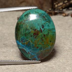 Chrysocolle Multicolore naturelle Coupe ovale, 15.45 ct, Opaque