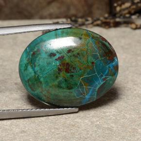 Chrysocolle Multicolore naturelle Coupe ovale, 15.45 ct, Opaque