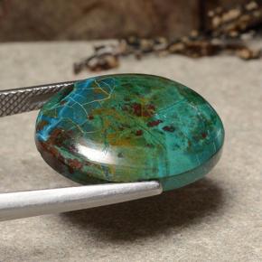 Chrysocolle Multicolore naturelle Coupe ovale, 15.45 ct, Opaque