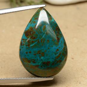 Chrysocolle Multicolore naturelle En forme de poire, 17.59 ct, Opaque
