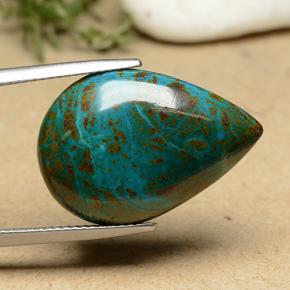 Chrysocolle Multicolore naturelle En forme de poire, 17.59 ct, Opaque