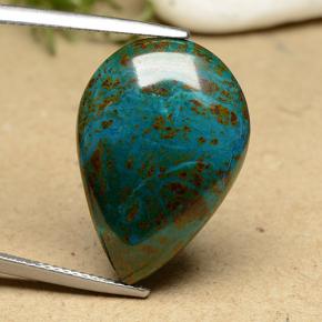 Chrysocolle Multicolore naturelle En forme de poire, 17.59 ct, Opaque
