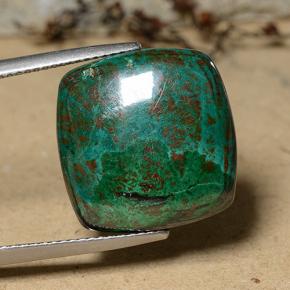 Chrysocolle Multicolore naturelle Coupe coussin, 17.07 ct, Opaque
