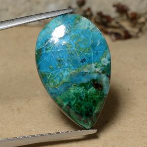 Chrysocolle Multicolore naturelle En forme de poire, 9.54 ct, Opaque