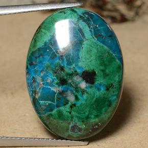 Chrysocolle Multicolore naturelle Coupe ovale, 23.35 ct, Opaque