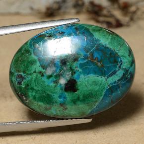 Chrysocolle Multicolore naturelle Coupe ovale, 23.35 ct, Opaque