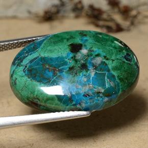 Chrysocolle Multicolore naturelle Coupe ovale, 23.35 ct, Opaque