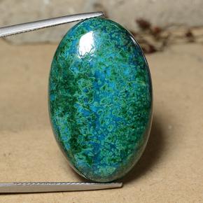 Chrysocolle Multicolore naturelle Coupe ovale, 41.76 ct, Opaque