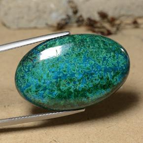 Chrysocolle Multicolore naturelle Coupe ovale, 41.76 ct, Opaque
