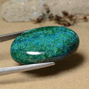 Chrysocolle Multicolore naturelle Coupe ovale, 41.76 ct, Opaque