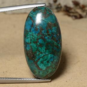 Chrysocolle multicolore naturelle coupe ovale, 18,81 ct, opaque