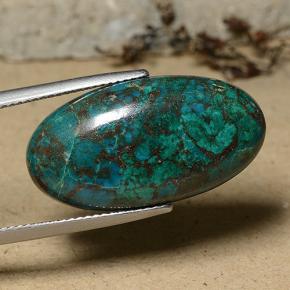 Chrysocolle multicolore naturelle coupe ovale, 18,81 ct, opaque