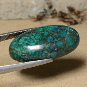 Chrysocolle multicolore naturelle coupe ovale, 18,81 ct, opaque