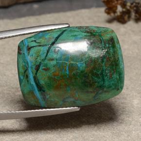 Chrysocolle Multicolore naturelle Coupe coussin, 22.82 ct, Opaque