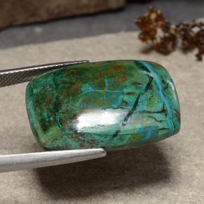 Chrysocolle Multicolore naturelle Coupe coussin, 22.82 ct, Opaque