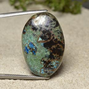 Chrysocolle Multicolore naturelle Coupe ovale, 40.10 ct, Opaque