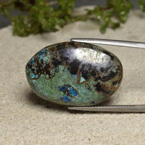 Chrysocolle Multicolore naturelle Coupe ovale, 40.10 ct, Opaque