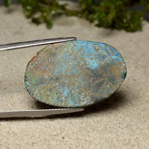 Chrysocolle Multicolore naturelle Coupe ovale, 40.10 ct, Opaque