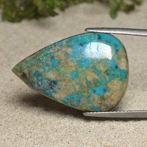 Chrysocolle multicolore naturelle en forme de poire, 17,67 ct, opaque