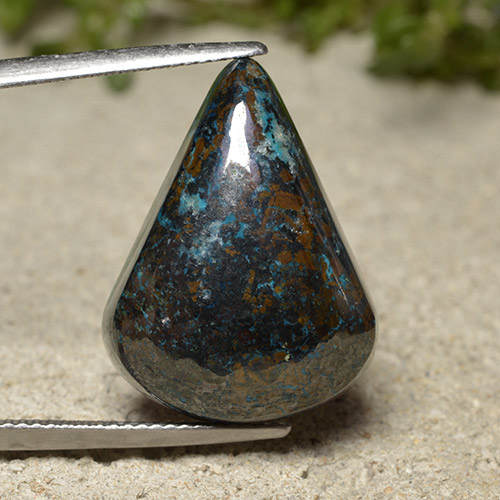 Chrysocolle Multicolore naturelle En forme de poire, 27.27 ct, Opaque