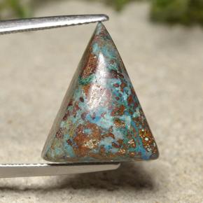 Chrysocolle Multicolore naturelle Trillion, 12.09 ct, Opaque
