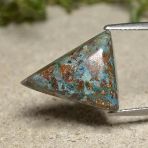Chrysocolle Multicolore naturelle Trillion, 12.09 ct, Opaque