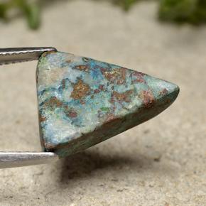 Chrysocolle Multicolore naturelle Trillion, 12.09 ct, Opaque