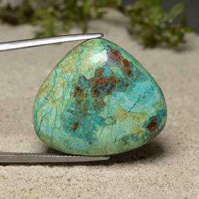 Chrysocolle Multicolore naturelle En forme de poire, 37.39 ct, Opaque