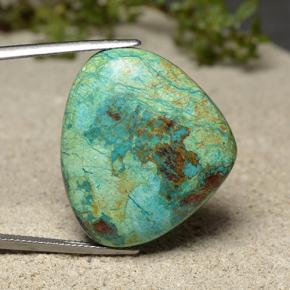 Chrysocolle Multicolore naturelle En forme de poire, 37.39 ct, Opaque