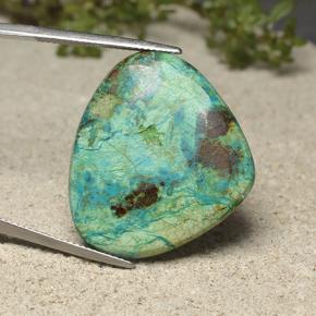 Chrysocolle Multicolore naturelle En forme de poire, 37.39 ct, Opaque