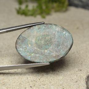 Chrysocolle multicolore naturelle coupe ovale, 30,82 ct, opaque