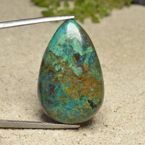 Chrysocolle Multicolore naturelle En forme de poire, 21.16 ct, Opaque