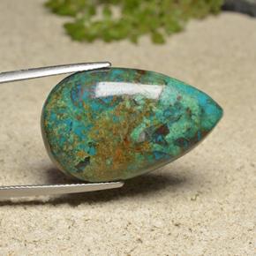 Chrysocolle Multicolore naturelle En forme de poire, 21.16 ct, Opaque