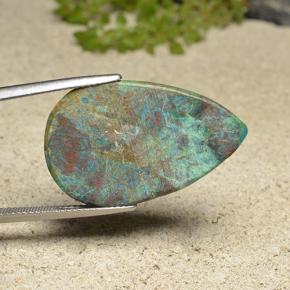 Chrysocolle Multicolore naturelle En forme de poire, 21.16 ct, Opaque
