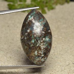 Chrysocolle Multicolore naturelle Marquise, 15.73 ct, Opaque