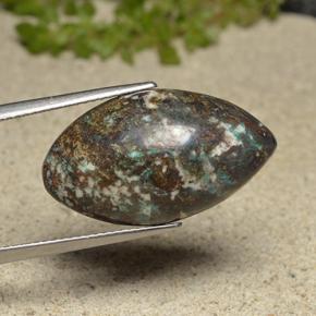 Chrysocolle Multicolore naturelle Marquise, 15.73 ct, Opaque