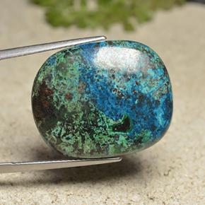Chrysocolle Multicolore naturelle Coupe coussin, 31.41 ct, Opaque