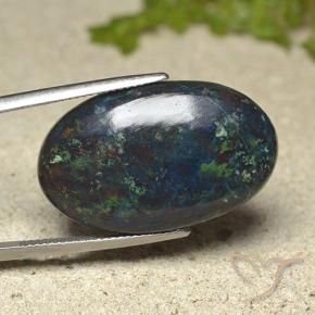 Chrysocolle Multicolore naturelle ovale, 30.93 ct, Opaque