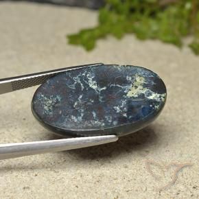 Chrysocolle Multicolore naturelle ovale, 30.93 ct, Opaque
