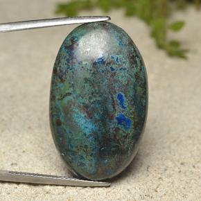 Chrysocolle Multicolore naturelle Coupe ovale, 36.86 ct, Opaque