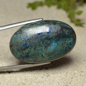 Chrysocolle Multicolore naturelle Coupe ovale, 36.86 ct, Opaque