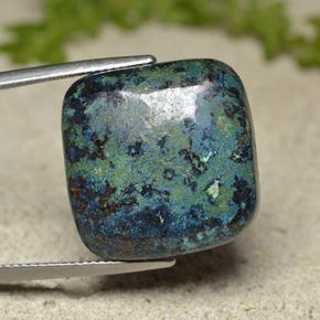 Chrysocolle multicolore naturelle coupe coussin, 23,94 ct, opaque