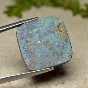 Chrysocolle multicolore naturelle coupe coussin, 23,94 ct, opaque